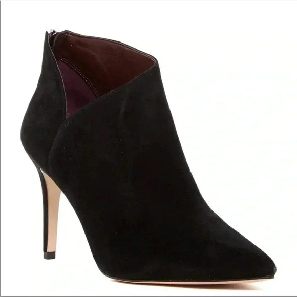 Enzo Angiolini Ruthely Black Suede Pointy Toe Boots Booties Sz 7.5 - Picture 1 of 9